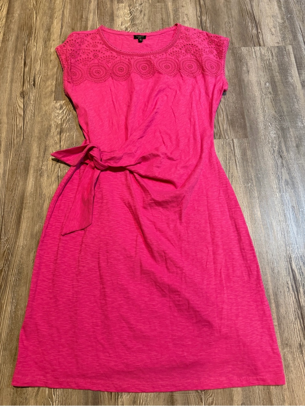 Talbot’s Petite size large mauve Lace Yoke Tie-Waist Women's Dress